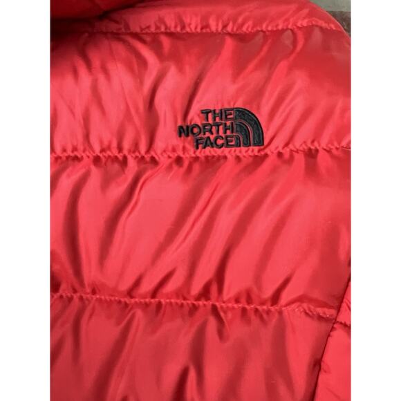 The North Face Red Gotham 550 Down Puffer Faux Fur Hood Jacket Size Small - Picture 5 of 13